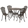 vidaXL Garden Dining Set 5 pcs Bronze 90 x 90 x 75 cm Cast Aluminium