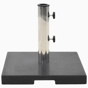 vidaXL Parasol Base | Black | Granite, Stainless Steel | 20kg, 40 x 40 x 4.5 cm