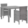 vidaXL Garden Dining Set 3 pcs Light Grey Polypropylene