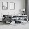 vidaXL Metal Bed Frame without Mattress with Footboard White 180x200cm
