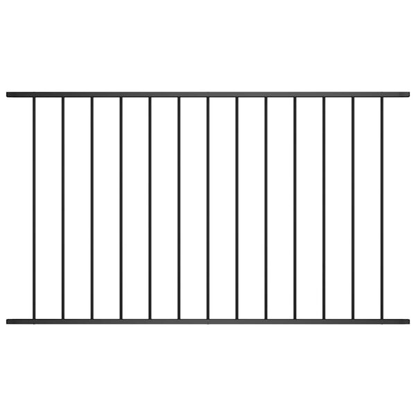 vidaXL Fence Panel Powder-coated Steel 1.63x1 m Black