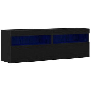 vidaXL TV Wall Cabinet Black oak 60 x 30 x 40 cm Engineered wood