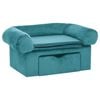 vidaXL Dog Sofa with Storage Turquoise 75 x 50 x 38cm Plush