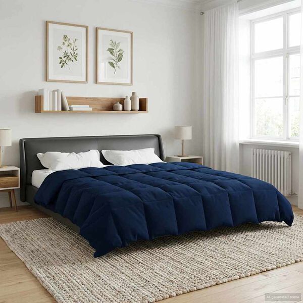 vidaXL Full Year Duvet Quilted Dark Blue 200 x 200 cm Microfiber