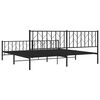 vidaXL Metal Bed Frame without Mattress with Footboard Black 200x200cm