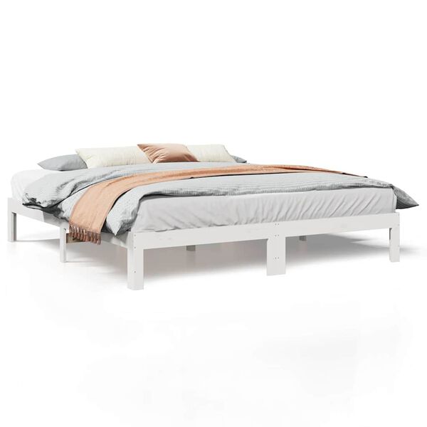 vidaXL Bed Frame without Mattress White 160x200 cm Solid Wood Pine