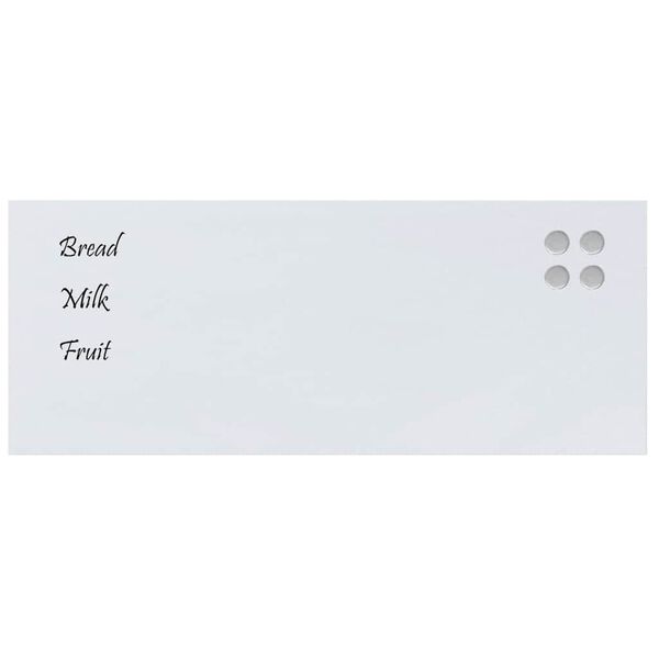 vidaXL Wall-mounted Magnetic Board White 100x40 cm Tempered Glass