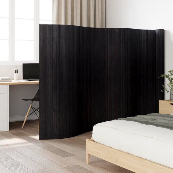 vidaXL Room Divider Black Width 800 cm Height 165 cm Bamboo