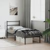 vidaXL Metal Bed Frame without Mattress with Headboard Black 80x200cm