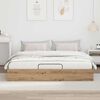 vidaXL Ottoman Bed Frame with Storage Artisian Oak 203 x 160 x 25 cm