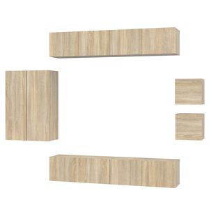 vidaXL 8 Piece TV Cabinet Set Sonoma Oak Engineered Wood