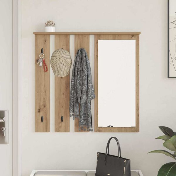 vidaXL Wall-Mounted Coat Rack with Shelf Artisan oak 84 x 10 x 80 cm