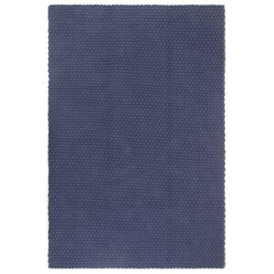 vidaXL Rug Rectangular Navy Blue 160x230 cm Cotton