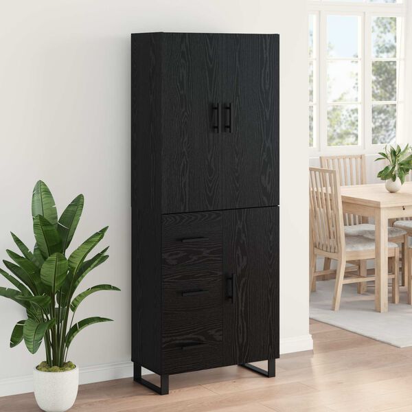vidaXL Highboard with Drawer 2 pcs Black Oak 69.5 x 34 x 180 cm