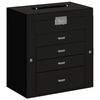 vidaXL Jewellery Box 5-Layer with Mirror Lockable Black