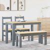 vidaXL 4 Piece Dining Set Panama Grey Solid Wood Pine