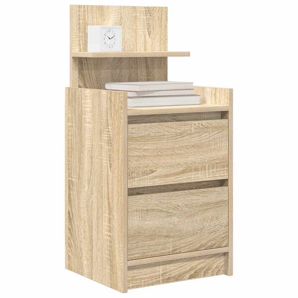 vidaXL Bedside Cabinet with 2 Drawers Sonoma Oak 38x34x80 cm