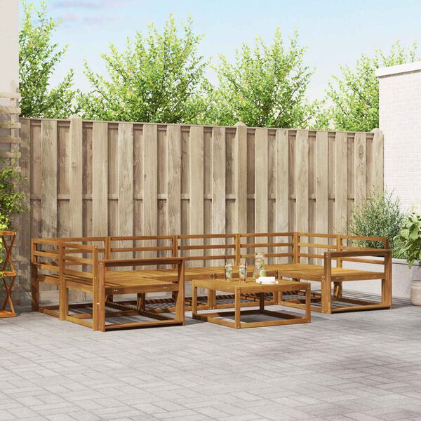 vidaXL Outdoor Sofa Set 7 pcs Natural Solid Acacia Wood