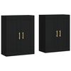 vidaXL Wall Mounted Cabinets 2 pcs Black Engineered Wood