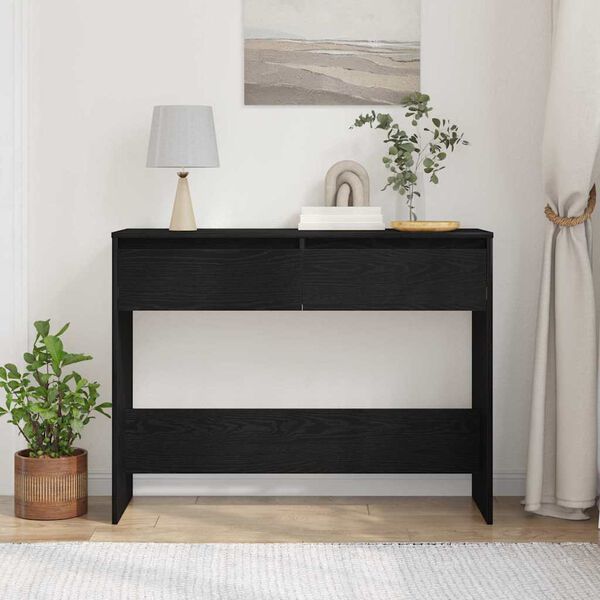 vidaXL Console Table Black Oak 100 x 35 x 76.5 cm Engineered Wood