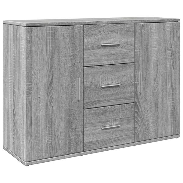 vidaXL Sideboard Grey Sonoma 90.5x29.5x65 cm Engineered Wood