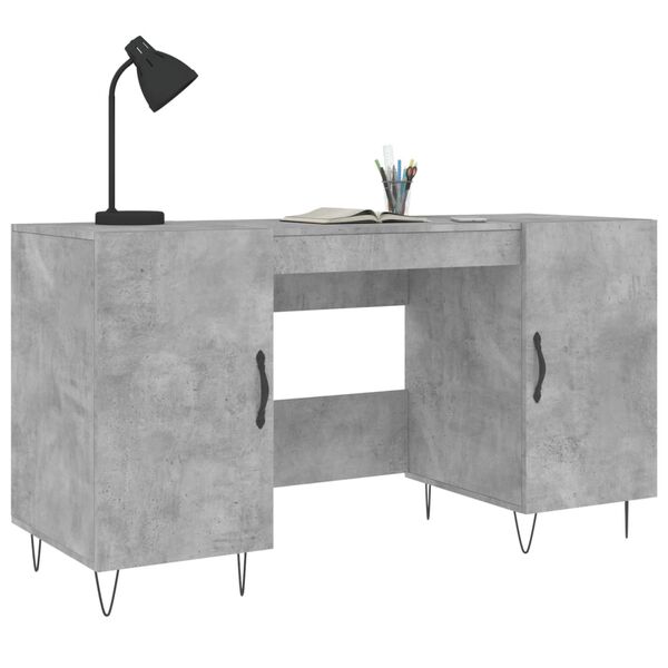 vidaXL Desk Concrete Grey 140x50x75 cm Engineered Wood