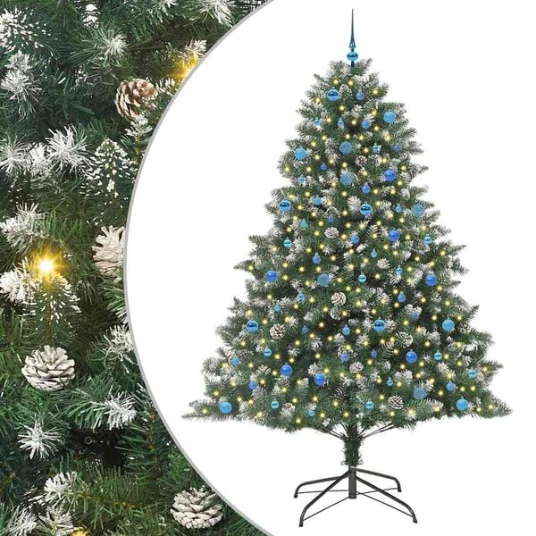 vidaXL Artificial Christmas Tree with 300 LEDs with Stand Green 240 cm