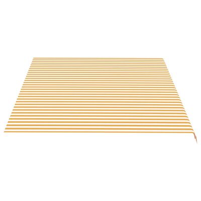 vidaXL Replacement Fabric for Awning Yellow and White 5x3.5 m