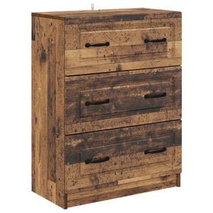 vidaXL Drawer Cabinet Old Wood 66 x 34.5 x 87 cm Engineered Wood