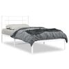vidaXL Metal Bed Frame without Mattress with Headboard White 107x203cm