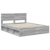 vidaXL Bed Frame Grey Sonoma 160 x 200 cm Solid Pine Wood