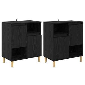 vidaXL Sideboards 2 pcs Black Oak 60 x 35 x 70 cm Engineered Wood