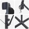 vidaXL Cantilever Banana Parasol Black 249 x 249 x 250 cm