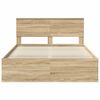vidaXL Bed Frame with Headboard Sonoma 140 x 190 cm Solid Pine Wood
