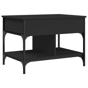 vidaXL Coffee Table Black 70x50x50 cm Engineered Wood and Metal