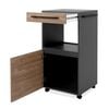 Finori Rolling Storage Cabinet Palma 35A Anthracite Grey and Bamboo