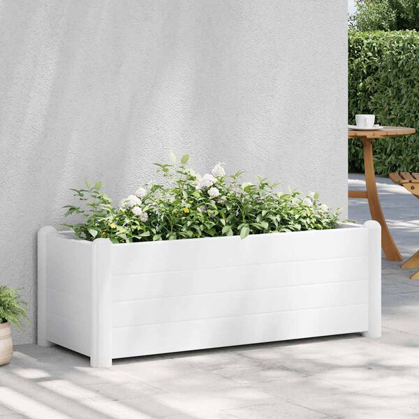 vidaXL Garden Raised Bed PP White 100x43x35 cm
