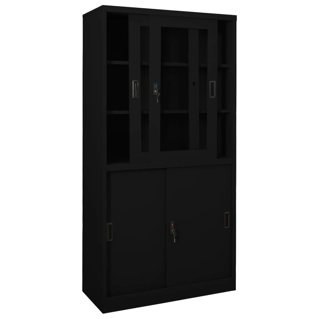 Black office cabinet with doors new arrivals
