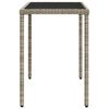 vidaXL Garden Table with Glass Top Light Grey 115x54x74 cm Poly Rattan