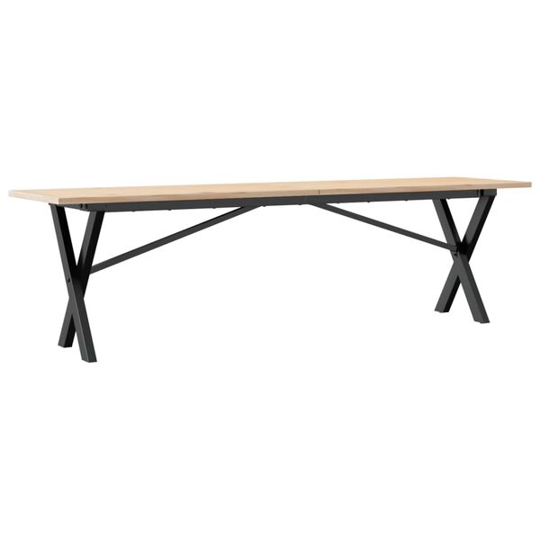 vidaXL Coffee Table X-Frame 160x40x45 cm Solid Wood Pine and Steel