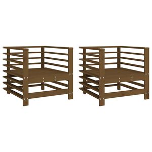 vidaXL Garden Chairs 2 pcs Honey Brown Solid Wood Pine