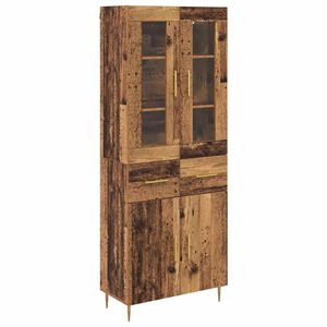 vidaXL Highboard with Drawer 2 pcs Old Wood Engineered Wood