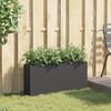 vidaXL Garden Planter with 2 Pots Black 90x20x40 cm Poly Rattan