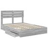 vidaXL Storage Bed Grey Sonoma 140 x 200 cm Engineered Wood