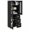 vidaXL Highboard Black Oak 69.5 x 34 x 180 cm Engineered Wood