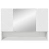 vidaXL Mirror Cabinet with Door White 80 x 17 x 55 cm Engineered Wood