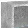 vidaXL Bedside Cabinet with LED Lights Wall-mounted Concrete Grey