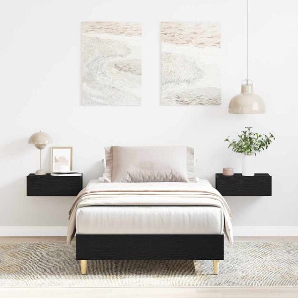 vidaXL Bed Frame Black oak 90 x 200 cm