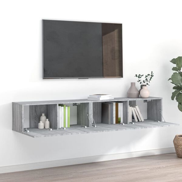 vidaXL 2 Piece TV Cabinet Set Grey Sonoma Engineered Wood