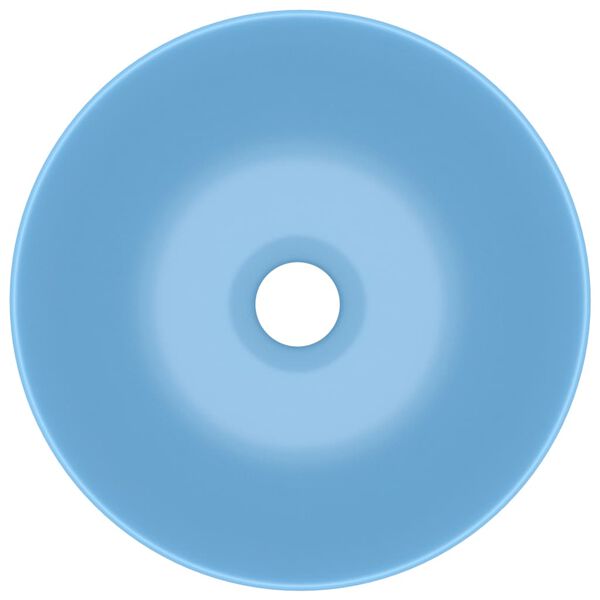 vidaXL Bathroom Sink Ceramic Light Blue Round